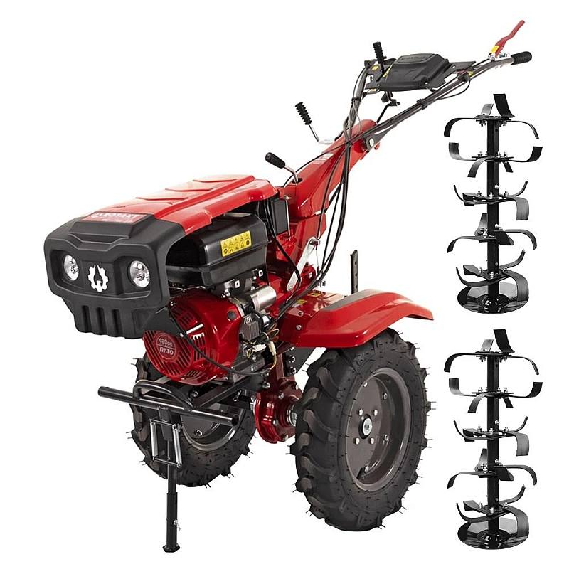 Motocultor Rotakt Goliath RO17RE-2P pornire electrica motor 17CP, 2 prize putere, o priza PTO sincronizată pentru 4×4, latime lucru 135 cm freze roti cauciuc 5.00-12