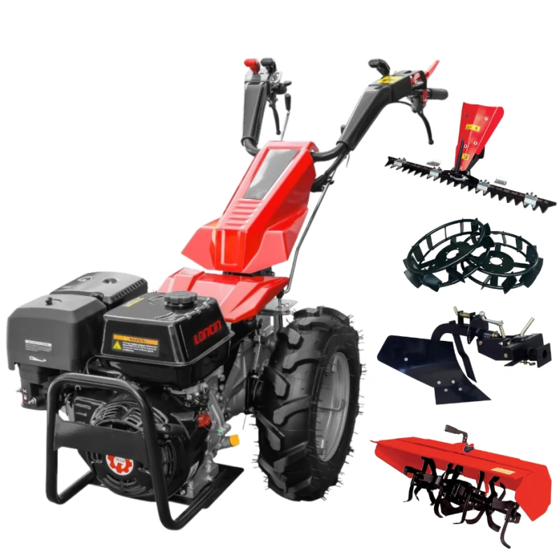 Motocultivator Rotakt MF400, 15 CP, benzina, motor loncin, Freza tractata, plug, masa de cosire, roti metalice