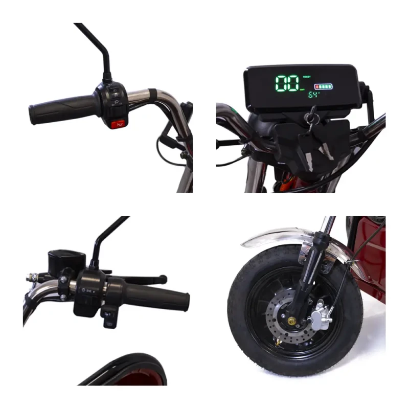 Tricicleta electrica Rotakt Nautilus, autonomie 70 Km, viteza 25 km/h, bena basculabila, putere 1600W, acumulatori 60v/32Ah, culoare visinie, fara permis, reductor pentru greu si usor mecanic Tricicleta electrica Rotakt Nautilus, autonomie 70 Km, viteza 25 km/h, bena basculabila, putere 1600W, acumulatori 60v/32Ah, culoare visinie, fara permis, reductor pentru greu si usor mecanic