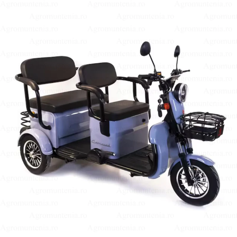 Triciclu electric Kamarad, 1000W, baterie 60V20Ah, autonomie 50-70KM, 25 Km/h, Fara permis