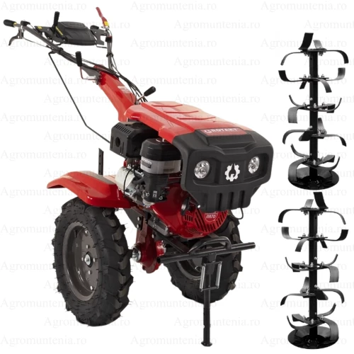 Motocultor Rotakt Atlas RO10R-2P, motor 10CP, 2 prize putere, o priza PTO sincronizată pentru 4×4, latime lucru 135 cm freze roti cauciuc 5.00-12
