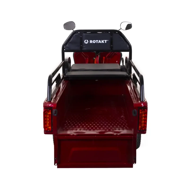Tricicleta electrica Rotakt Nautilus, autonomie 70 Km, viteza 25 km/h, bena basculabila, putere 1600W, acumulatori 60v/32Ah, culoare visinie, fara permis, reductor pentru greu si usor mecanic Tricicleta electrica Rotakt Nautilus, autonomie 70 Km, viteza 25 km/h, bena basculabila, putere 1600W, acumulatori 60v/32Ah, culoare visinie, fara permis, reductor pentru greu si usor mecanic