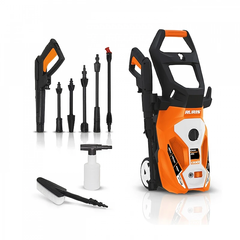 Aparat de spalat cu presiune RURIS Clean Power Jet 1300, 1600W, 130 Bar, 7L/min, Furtun 6m, Cablu 5m, 6 kg