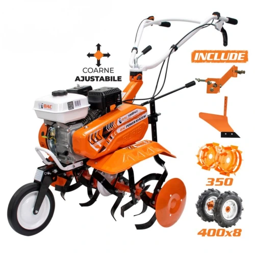 Motosapa RURIS DAC 7000ACC2, 7 CP, 4 timpi, 208 cc, roti cauciuc 4.00-8 + plug + adaptor + roti metalice 350 fara manicot