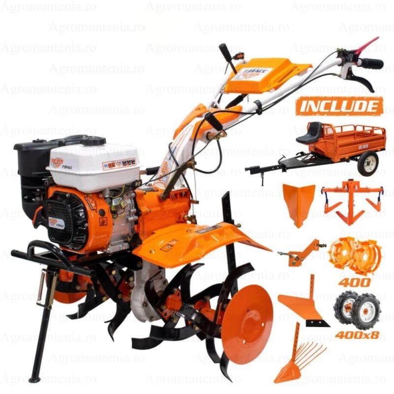 Motosapa RURIS 731ACC3, roti cauciuc 5.00-8, rarita, plug, adaptor, dispozitiv scos cartofi, roti metalice, cultivator, remorca RURIS 550S Motosapa RURIS 731ACC3, roti cauciuc 5.00-8, rarita, plug, adaptor, dispozitiv scos cartofi, roti metalice, cultivator, remorca RURIS 550S