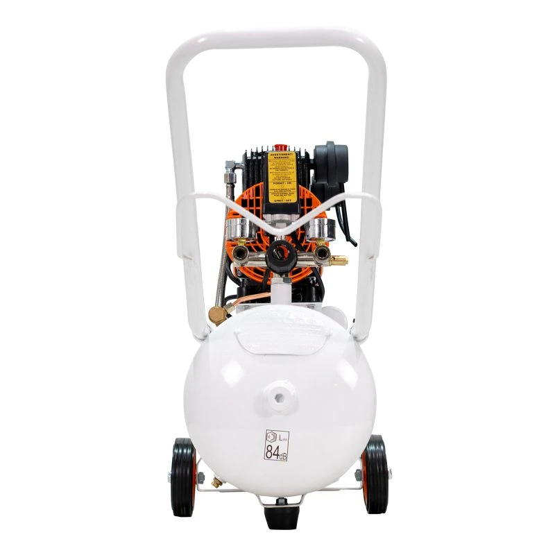Compresor Silentios RURIS Silent Power 2400 OilFree – 1500W, 2CP, 24L, 236 l/min, 8 Bar, Fara Ulei, 2 Cilindri, 2 Iesiri, Protectii Multiple