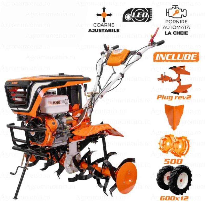 Motosapa RURIS 918ACC, 18 CP, 4 timpi, 460 cc, roti cauciuc 6.00-12 + rarita + plug reversibil rev2 + roti metalice 500 Motosapa RURIS 918ACC, 18 CP, 4 timpi, 460 cc, roti cauciuc 6.00-12 + rarita + plug reversibil rev2 + roti metalice 500