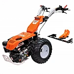 Motocultivator RURIS 1077, Motor Loncin 420cc, 16 CP, 4 timpi, Transmisie pinioane conice, 3 viteze înainte + 3 înapoi, Diferential, Frana hidraulica, Pornire la cheie, Iluminare LED, Roti 20x10-10, lama de cosit CX77