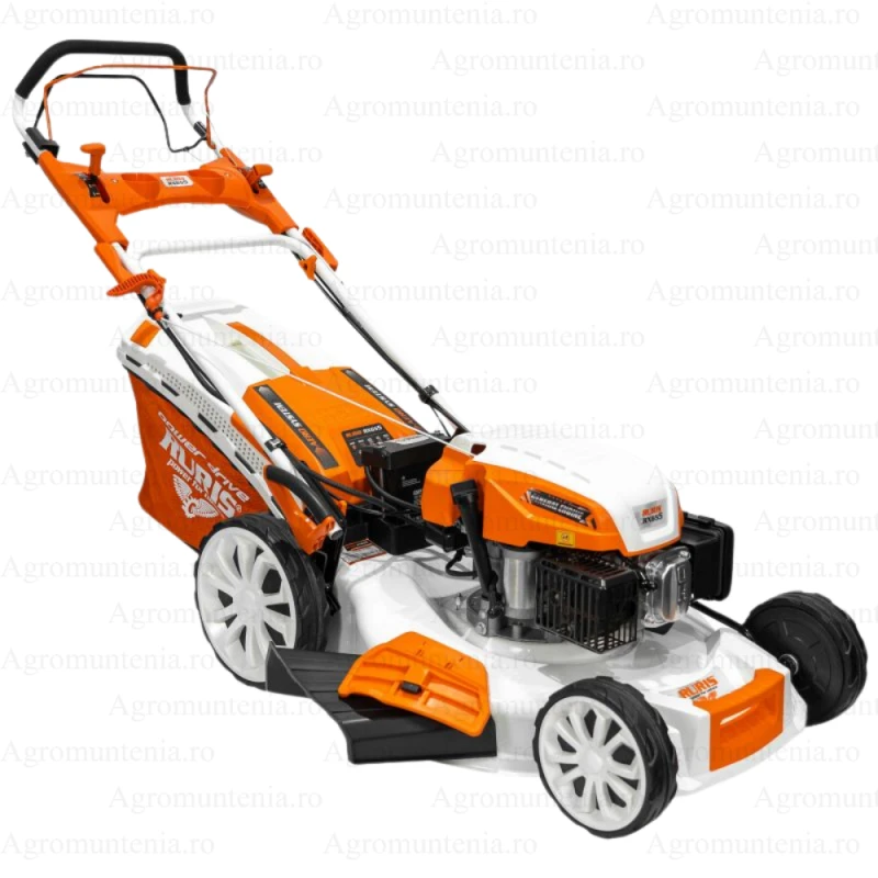 Masina de tuns gazon RURIS RX655 – Motor 4T, 5.6 CP, 560 mm latime de taiere, autopropulsata, functii multiple, Pornire electrica