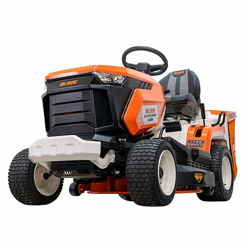 Tractor de tuns gazon Ruris Explorer 840M – Motor Loncin 15 CP, Latime de taiere 840 mm, 3 functii (colectare, mulching, spalare)