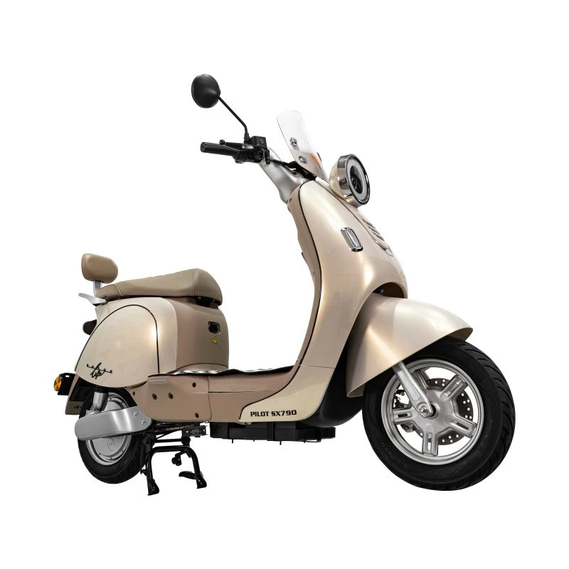 Scuter Electric RURIS Pilot SX790 Gold, motor 800 W, baterie 48V20Ah, autonomie pana la 70 km, viteza maxima de 25 km/h, conform reglementarilor UE, fara permis