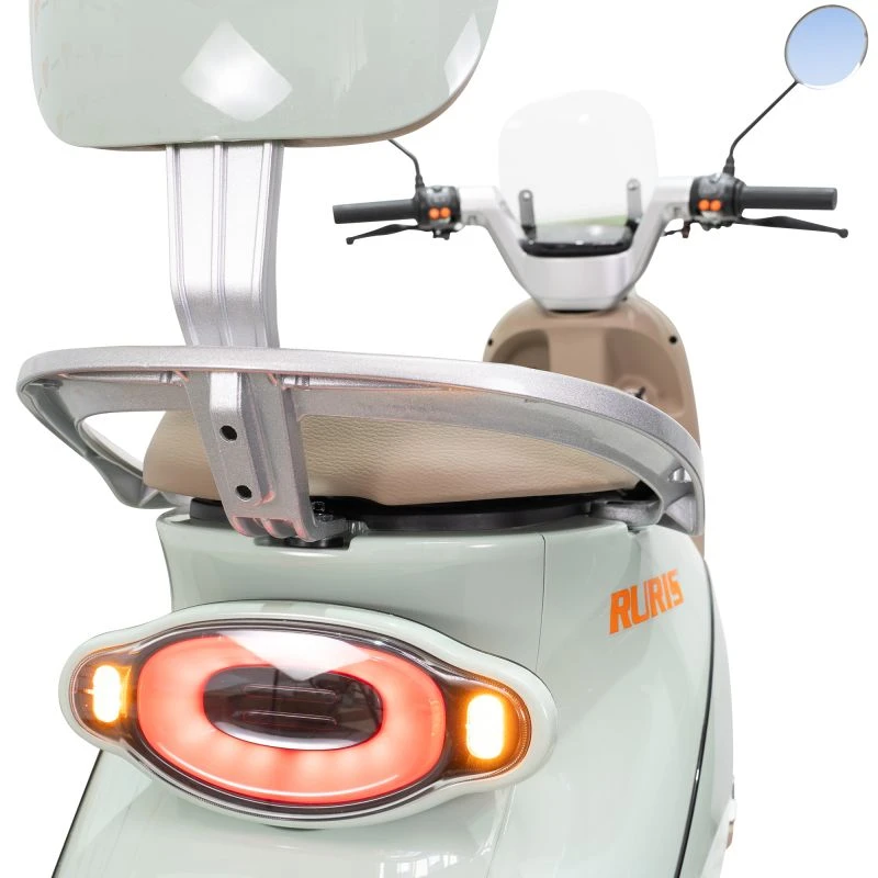 Scuter Electric RURIS Pilot SX790 Verde Retro, motor 800 W, baterie 48V20Ah, autonomie pana la 70 km, viteza maxima de 25 km/h, conform reglementarilor UE, fara permis