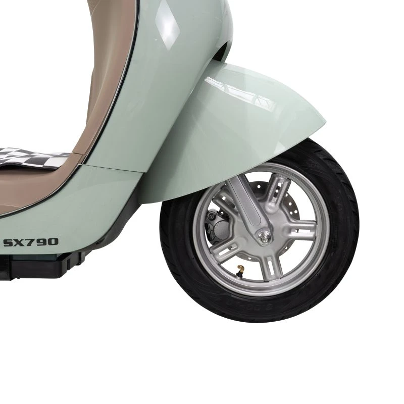 Scuter Electric RURIS Pilot SX790 Verde Retro, motor 800 W, baterie 48V20Ah, autonomie pana la 70 km, viteza maxima de 25 km/h, conform reglementarilor UE, fara permis