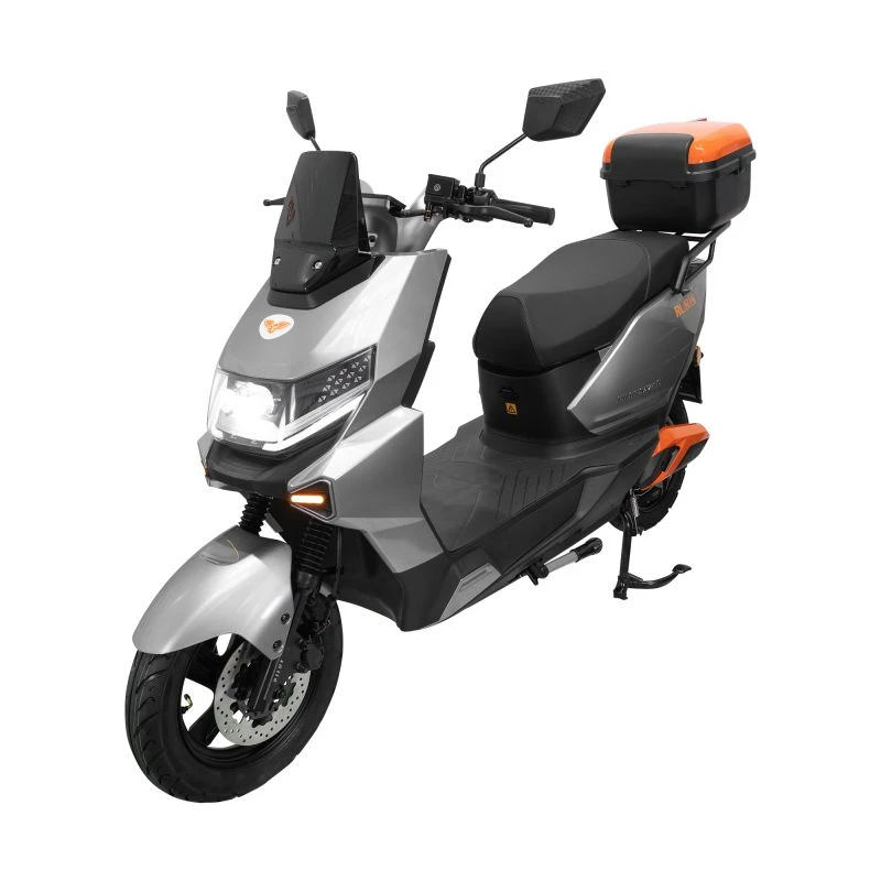 Scuter electric RURIS PILOT SX 720, motor 2500 W, baterie 72 V 32 Ah, autonomie pana la 92 km, viteza maxima de 25 km/h, conform reglementarilor UE, fara permis, Gri