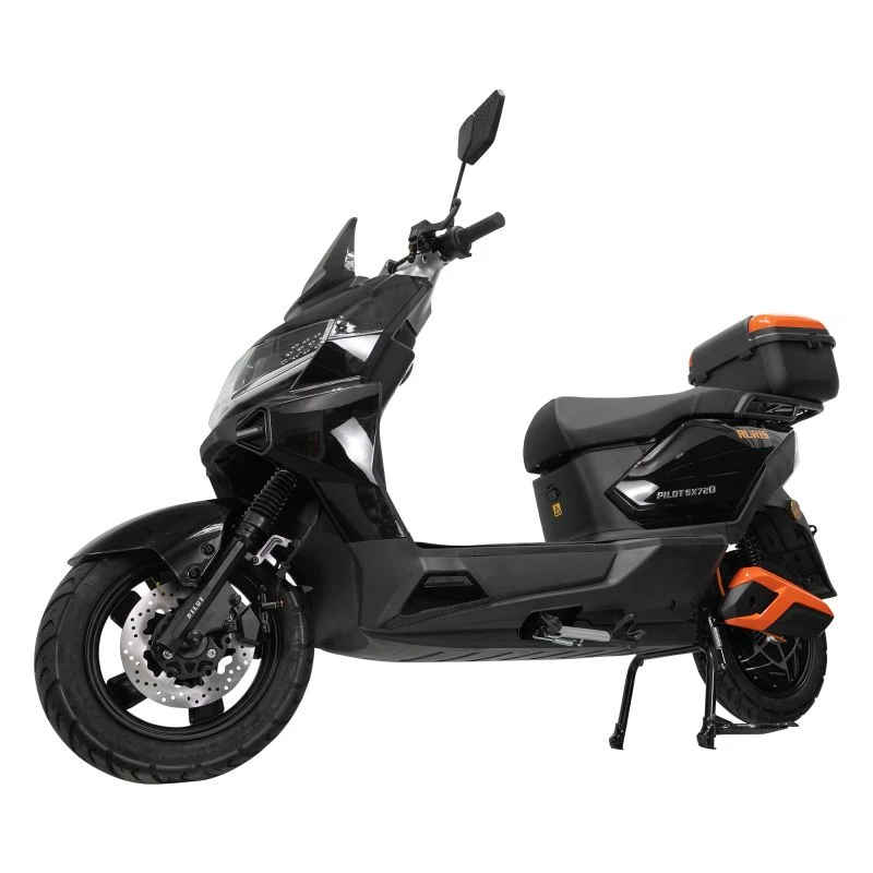 Scuter electric RURIS PILOT SX 720, motor 2500 W, baterie 72 V 32 Ah, autonomie pana la 92 km, viteza maxima de 25 km/h, conform reglementarilor UE, fara permis, Negru