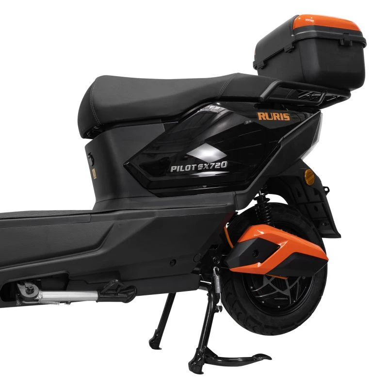 Scuter electric RURIS PILOT SX 720, motor 2500 W, baterie 72 V 32 Ah, autonomie pana la 92 km, viteza maxima de 25 km/h, conform reglementarilor UE, fara permis, Negru