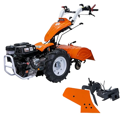 Motocultivator RURIS 977S, motor benzina 4T, 420 CC, 16 CP, 5 viteze, roti 5.00-10, cu freza de sapat S977, Plug RURIS P977