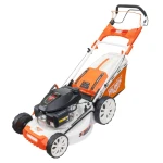 Masina de tuns gazon RURIS RX555S, 5.2 CP, 530 mm, autopropulsata, motor Honda GCV200, 65L, functie mulching, carcasa metalica