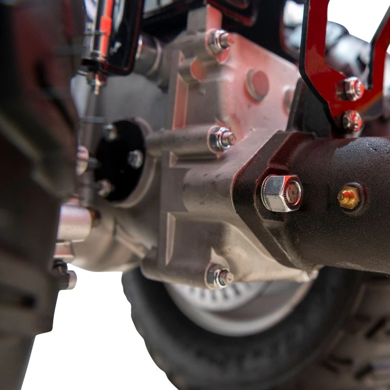 Motocultivator RURIS 1077, Motor Loncin 420cc, 16 CP, 4 timpi, Transmisie pinioane conice, 3 viteze înainte + 3 înapoi, Diferential, Frana hidraulica, Pornire la cheie, Iluminare LED, Roti 20x10-10, lama de cosit CX77