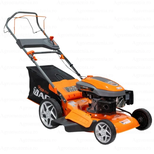 Masina de tuns iarba, pe benzina, RURIS DAC 120 XLS, 4 CP, 161 CC, latime de lucru 46 cm, inaltime taiere 25-65 mm, cos colector 55 litri