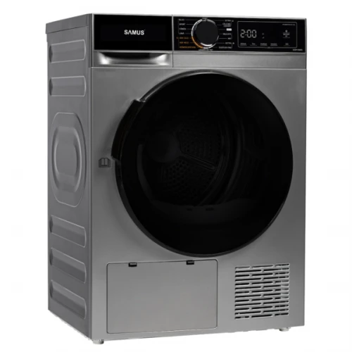 Uscator de rufe Samus SADP-836DS, Pompa de caldura, 8 kg, 15 programe, Clasa D, Igienizare UV, Afisaj electronic (Gri inchis)