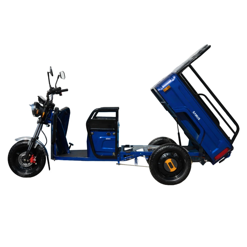 Triciclu electric, Samus Cargo RANGER-25-1.1-72V32-Blue, putere maxima 3600W, acumulator 72V 32Ah, autonomie 60 km, viteza maxima de 25 km/h, conform reglementarilor UE, fara permis