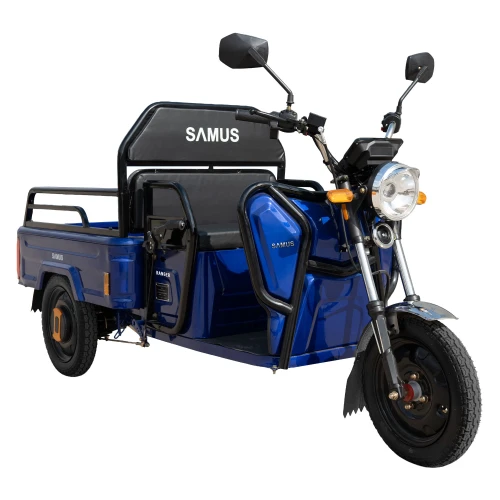 Triciclu electric, Samus Cargo RANGER-25-1.1-72V32-Blue, putere maxima 3600W, acumulator 72V 32Ah, autonomie 60 km, viteza maxima de 25 km/h, conform reglementarilor UE, fara permis