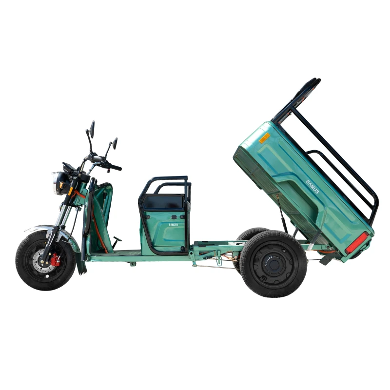 Triciclu electric, Samus Cargo RANGER-25-1.1-72V32-Green, putere maxima 3600W, acumulator 72V 32Ah, autonomie 60 km, viteza maxima de 25 km/h, conform reglementarilor UE, fara permis
