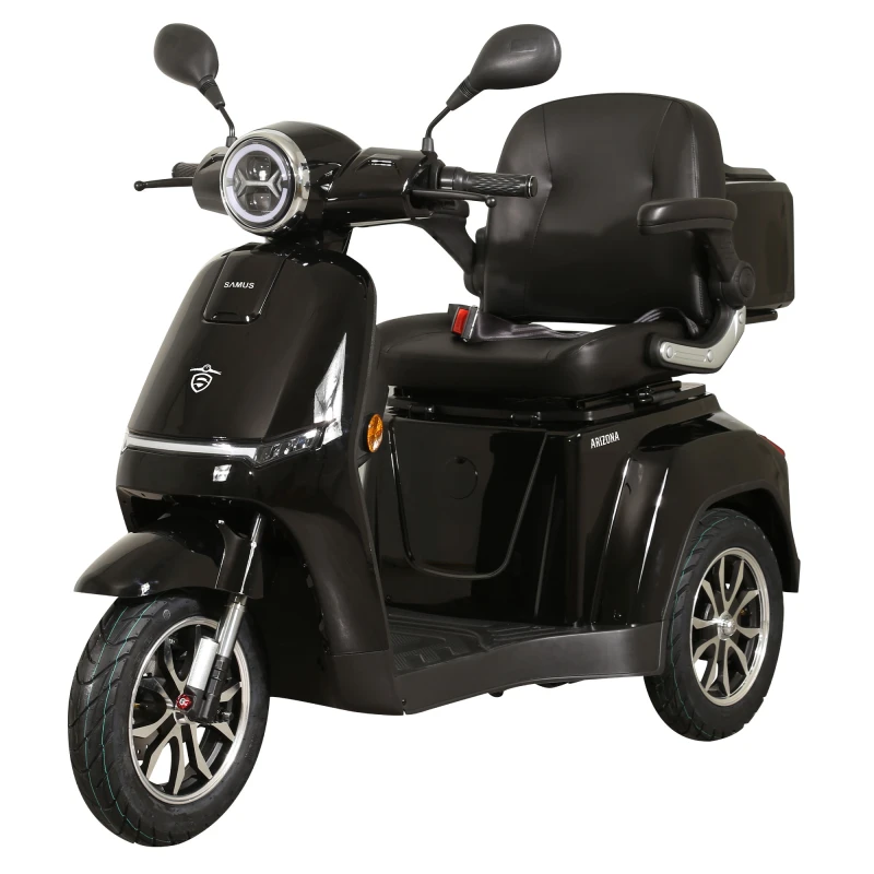 Triciclu electric, tricicleta, Samus Arizona-3R1-10T1000-60V20-Black, motor 1000 W, acumulator 60V 20Ah, autonomie 50 km, viteza maxima de 25 km/h, conform reglementarilor UE, fara permis