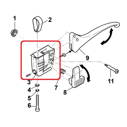 Corp maneta RURIS 03-ps-r652h-s06-1, pentru motocultoarele Ruris 652H Corp maneta RURIS 03-ps-r652h-s06-1, pentru motocultoarele Ruris 652H