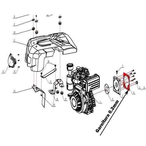 Garnitura RURIS PS1001ksd-1-4, 0.2 mm, pentru motocultor Ruris 1001ksd, 1002ksd Garnitura RURIS PS1001ksd-1-4, 0.2 mm, pentru motocultor Ruris 1001ksd, 1002ksd
