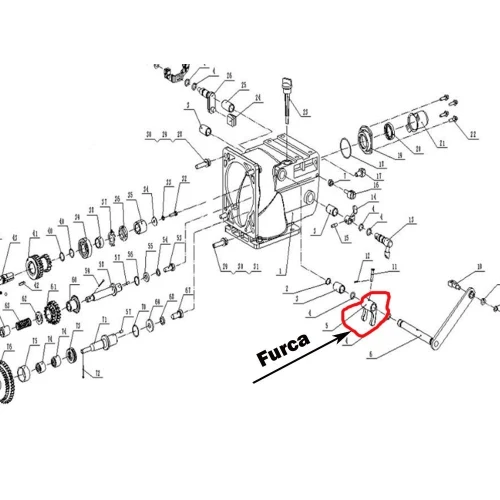 Furca ambreiaj RURIS PS1001ksd-3-5, pentru motocultor Ruris 1001ksd, 1002ksd Furca ambreiaj RURIS PS1001ksd-3-5, pentru motocultor Ruris 1001ksd, 1002ksd