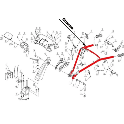 Coarne RURIS PS1001ksd-5-1, pentru motocultor Ruris 1001ksd, 1002ksd, 109, 209 Coarne RURIS PS1001ksd-5-1, pentru motocultor Ruris 1001ksd, 1002ksd, 109, 209