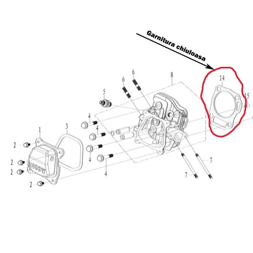 Garnitura esapament RURIS PS168f-11-9, pentru motosapa Ruris 6 cp, 6.5 cp, 7 cp Garnitura esapament RURIS PS168f-11-9, pentru motosapa Ruris 6 cp, 6.5 cp, 7 cp