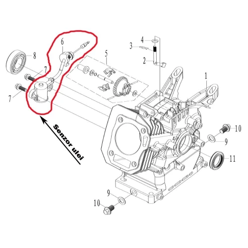 Senzor ulei motor 168f RURIS PS168f-2-6, pentru motosape Ruris 6 cp, 6.5 cp, 7 cp Senzor ulei motor 168f RURIS PS168f-2-6, pentru motosape Ruris 6 cp, 6.5 cp, 7 cp