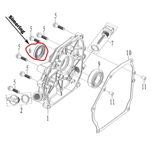Simering carter motor 168f RURIS PS168f-3-6, 25 x 41.25 x 6 mm, pentru motosape Ruris 6 cp, 6.5 cp, 7 cp Simering carter motor 168f RURIS PS168f-3-6, 25 x 41.25 x 6 mm, pentru motosape Ruris 6 cp, 6.5 cp, 7 cp