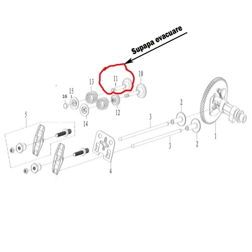 Supapa evacuare motor 168f RURIS PS168f-5-11, pentru motosape Ruris 6 cp, 6.5 cp, 7 cp Supapa evacuare motor 168f RURIS PS168f-5-11, pentru motosape Ruris 6 cp, 6.5 cp, 7 cp