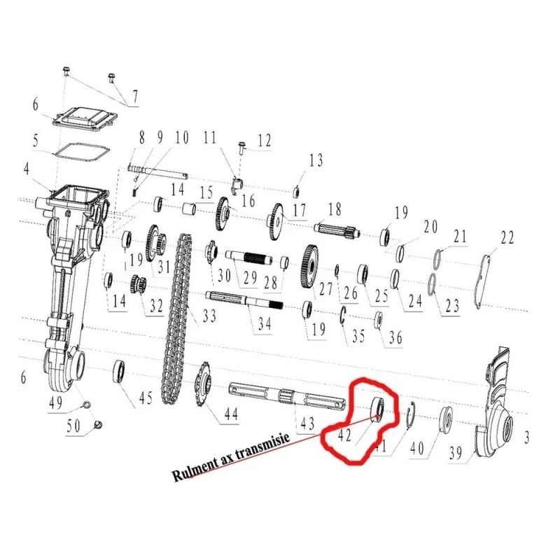 Rulment ax transmisie 6205 RURIS PS6500k-1-42, pentru motosapa Dac, Ruris, Gigant, Zimbru