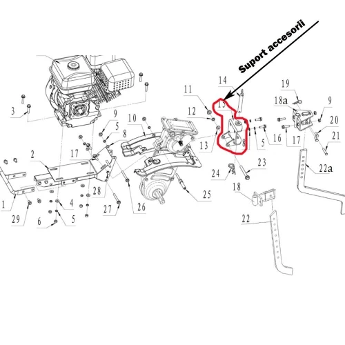 Suport fixare accesorii RURIS PS6500k-3-15, pentru motosapa Ruris 6 cp, 6.5 cp, 7 cp Suport fixare accesorii RURIS PS6500k-3-15, pentru motosapa Ruris 6 cp, 6.5 cp, 7 cp