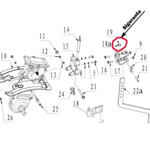 Siguranta bolt suport RURIS PS6500k-3-19, pentru motosapa Ruris 6 cp, 6.5 cp, 7 cp Siguranta bolt suport RURIS PS6500k-3-19, pentru motosapa Ruris 6 cp, 6.5 cp, 7 cp