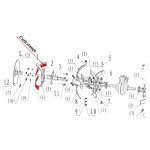 Cutit stanga RURIS PS6500k-7-1, distanta gauri fixare 70 mm, pentru motosapa Dac, Ruris, Gigant, Zimbru