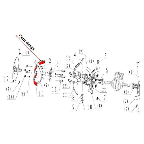 Cutit stanga RURIS PS6500k-7-1, distanta gauri fixare 70 mm, pentru motosapa Dac, Ruris, Gigant, Zimbru Cutit stanga RURIS PS6500k-7-1, distanta gauri fixare 70 mm, pentru motosapa Dac, Ruris, Gigant, Zimbru