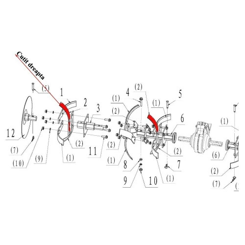 Cutit dreapta RURIS PS6500k-7-2, distanta gauri fixare 70 mm, pentru motosapa Dac, Ruris, Gigant, Zimbru Cutit dreapta RURIS PS6500k-7-2, distanta gauri fixare 70 mm, pentru motosapa Dac, Ruris, Gigant, Zimbru