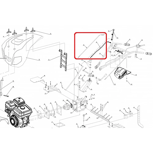 Ansamblu maneta acceleratie RURIS PS815-1-54, pentru motocultoarele Ruris 815