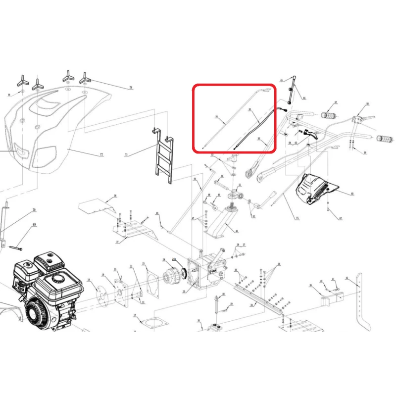 Ansamblu maneta acceleratie RURIS PS815-1-54, pentru motocultoarele Ruris 815