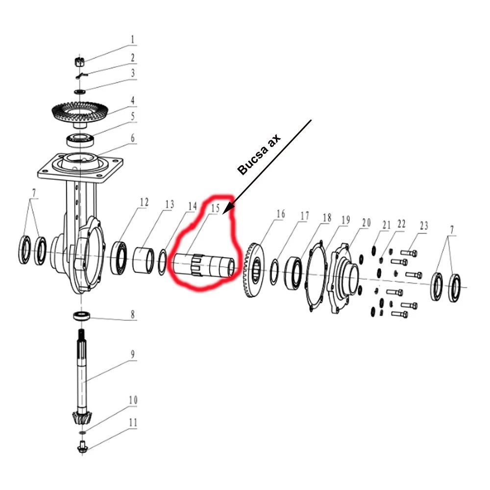 Bucsa ax transmisie RURIS PS815-5-15, pentru motocultor Ruris 815