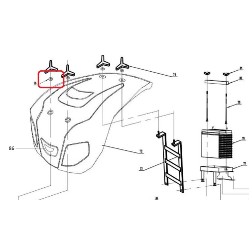 Garnitura capac RURIS PS918-1-76, pentru motocultoarele Ruris 918 Garnitura capac RURIS PS918-1-76, pentru motocultoarele Ruris 918