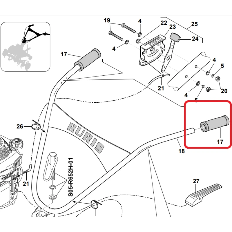 Manson coarne RURIS PSS550-67, pentru motocultoarele Ruris 550