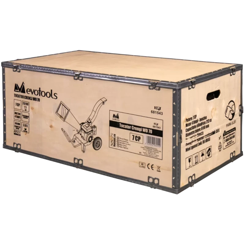 Tocator crengi EvoTools, WD70, 7CP, diametru maxim taiere 60 mm