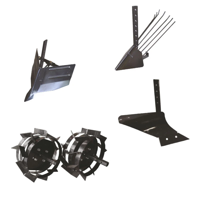 Pachet de accesorii, motocultor, plug de arat, plug de bilonat, plug de scos cartofi, roti metalice 4.00-8